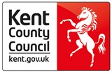 Kent County Council logo. Shows red background with a white horse