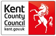 Kent County Council logo. Red background with a white horse