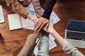 group of hands