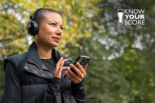 Taking the alcohol scoring test on a phone